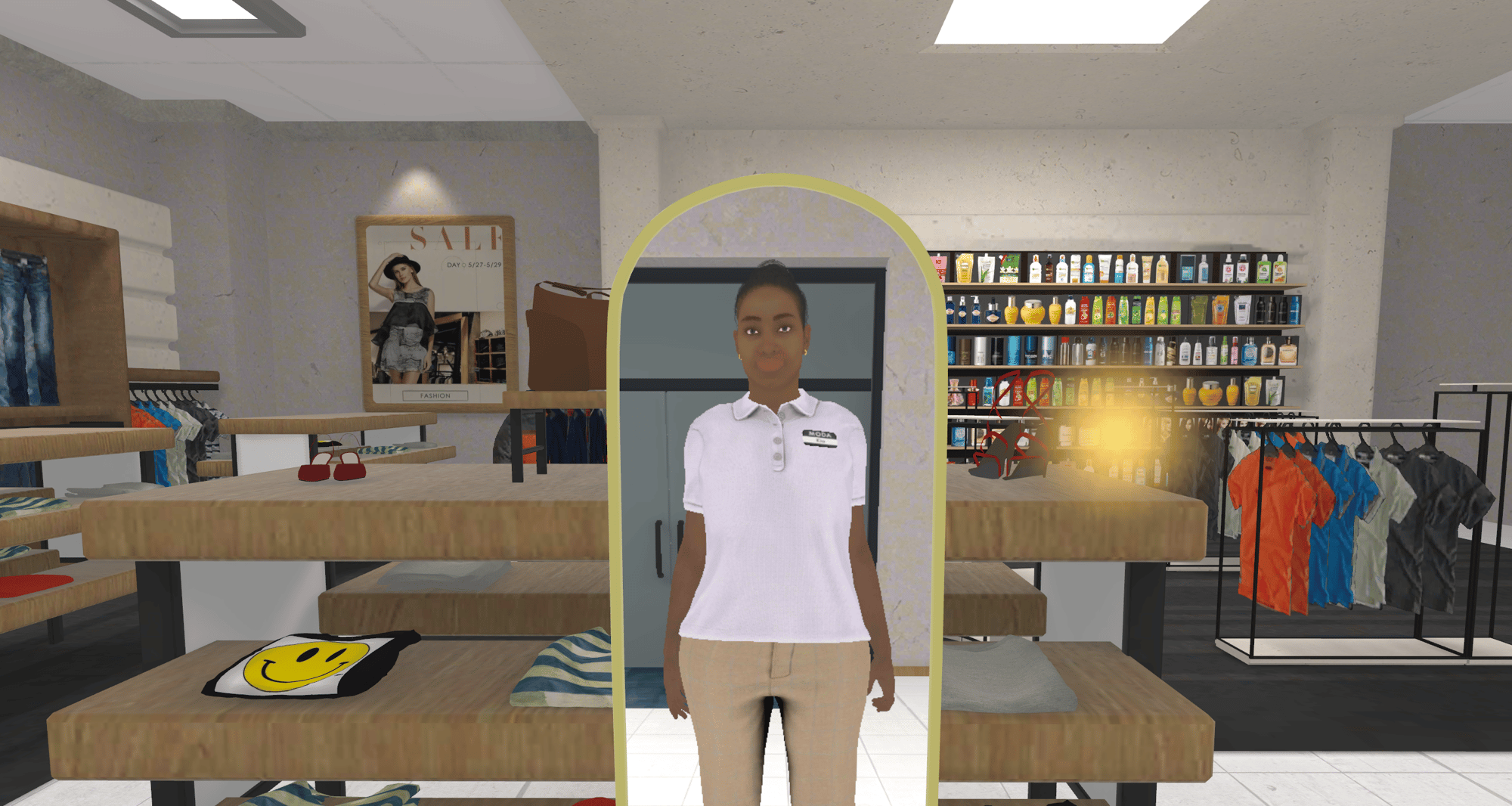 Perspective taking in the mirror as a store associate. Perspective taking in the mirror as a store associate.